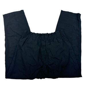 Vince Ankle Pants Womens 6 Black Solid Stretch Flat Front High Waisted Pull On